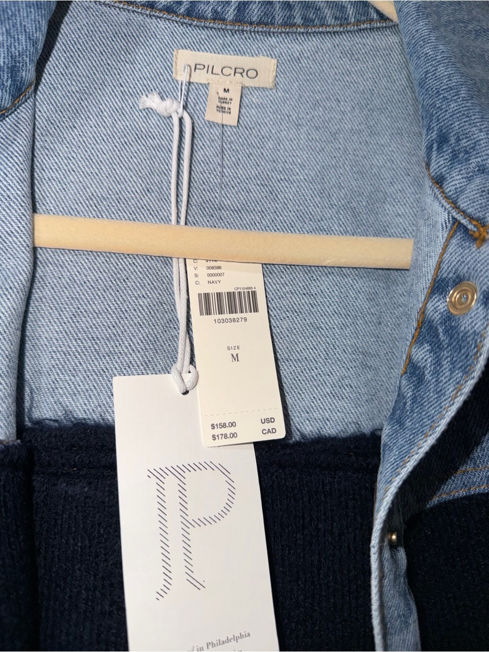 NWT Pilcro Media Sweater Denim Jacket - Picture 7 of 9